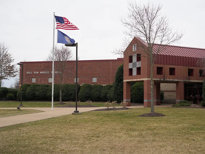 Bull Run Middle School building entrance